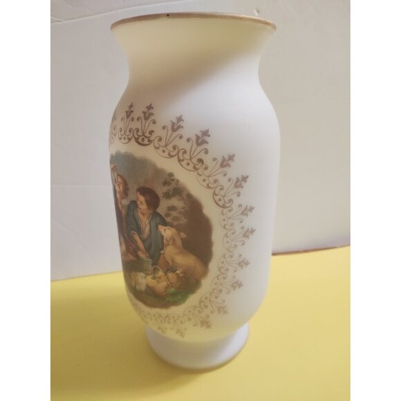 Large Italian Glass Flower Bouquet Vase ARDALT Venetian Hand Painted 9 1/4" tall - Picture 2 of 10